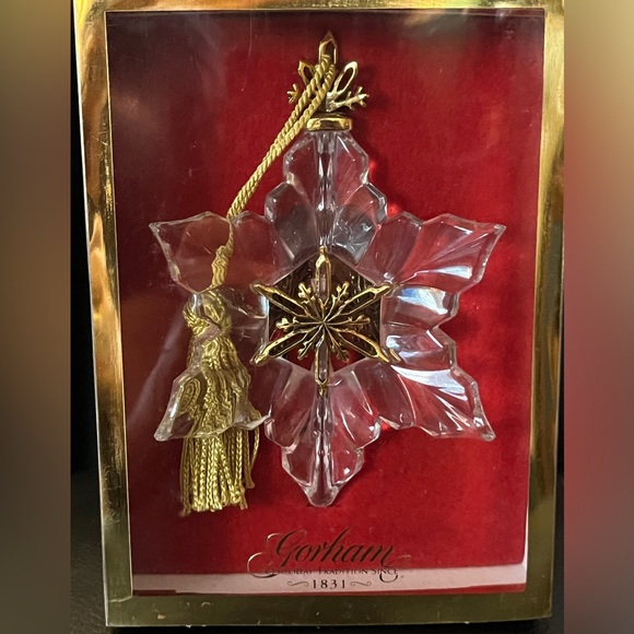 NWT/NOS Vintage Gorham Crystal Snowflake Ornament - Picture 2 of 4